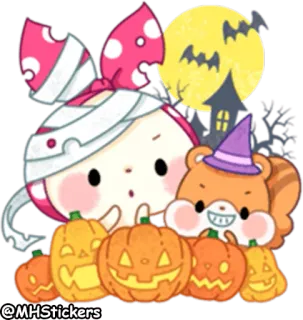 🎃 @MHStickers halloween, calabaza, lindo, fantasma, pegatina, dibujos animados, fiesta whatsapp sticker