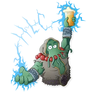🌚 Monster, Bier, Kreatur, Cartoon, Fantasy telegram sticker