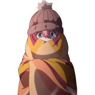 🥶 anime, girl, winter, hat, blanket, cute telegram sticker