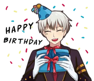 🎂 HAPPY BIRTHDAY aniversário, celebração, presente, festa, confete, chapéu whatsapp sticker