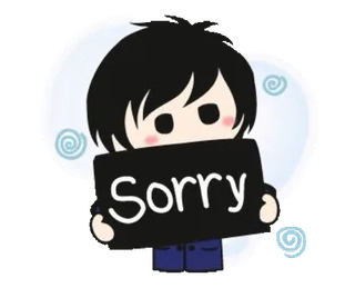 😔 Sorry disculpa, perdón, lindo, dibujos animados telegram sticker