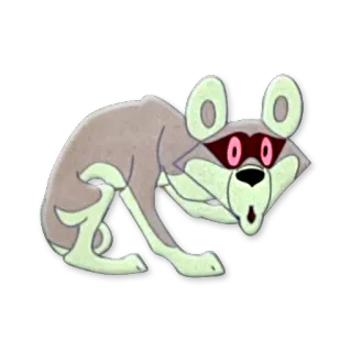 😮 mapache, dibujos animados, animal, personaje telegram sticker