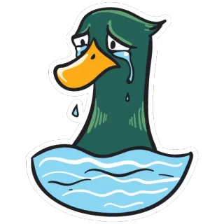 😭 bebek, sedih, menangis, air mata, hewan, air, kartun telegram sticker