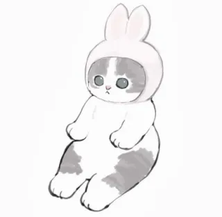 💗 kot, królik, słodki, zwierzę, kreskówka, naklejka telegram sticker