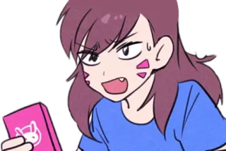 😰 D.Va Overwatch D.Va, Overwatch, Video game, Gamer, Kartun telegram sticker