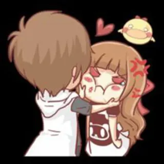 😠 Cartoon, Paar, Liebe, Wut, Süß, Beziehung whatsapp sticker