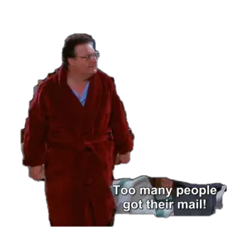 😤 Too many people got their mail! mail, people, funny, robe telegram sticker