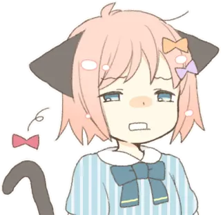 😒 Anime, Neko, Mignon, Kawaii, Dessin animé, Manga telegram sticker