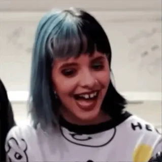 😌 Melanie Martinez HE Melanie Martinez, Sängerin, Promi, Künstler, blaue Haare, Porträt telegram sticker
