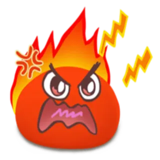 😡 bravo, fogo, desenho animado, emoções, vermelho, relâmpago telegram sticker