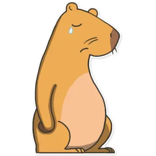 😢 капибара, грустный, животное, плачущий whatsapp sticker