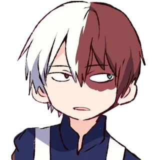 😏 Shoto Todoroki My Hero Academia Anime, My Hero Academia, Shoto Todoroki, pół zimny pół gorący, Postać, Naklejka telegram sticker