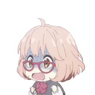 😨 anime, cartoon, character, kawaii, cute, girl whatsapp sticker