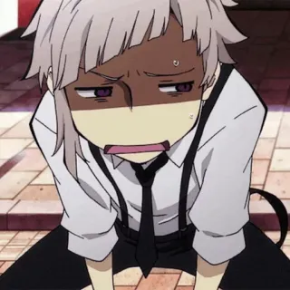 🗝 Atsushi Nakajima Bungo Stray Dogs 애니메이션, 캐릭터, 좌절, 귀여운, 문호 스트레이 독스 telegram sticker
