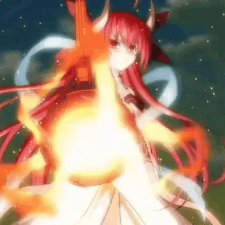 🔥 Kotori Itsuka Date A Live anime, girl, fire, horns, Date A Live, Kotori Itsuka telegram sticker