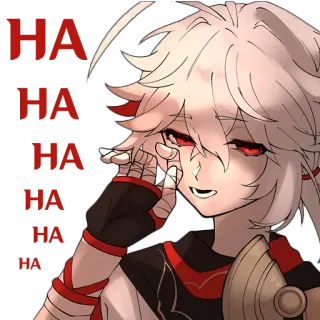 😏 HA
HA
HA
HA
HA Anime, Rindo, Vermelho, Arte telegram sticker