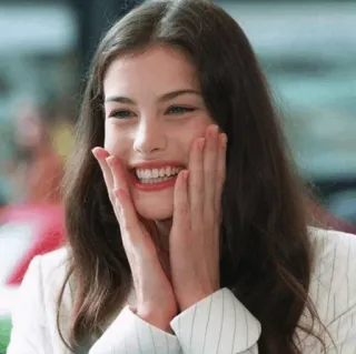 🍒 mulher, sorriso, feliz, retrato, rosto, pessoa telegram sticker