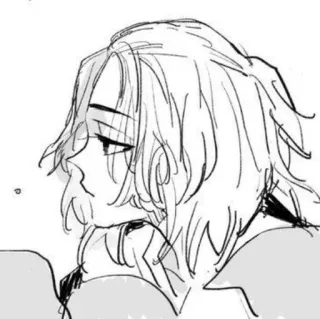 〰 アニメ, マンガ, スケッチ, ポートレート, 漫画, プロフィール, 髪 telegram sticker