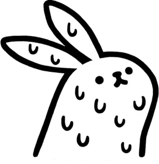😲 coniglio, animale, carino, coniglietto, cartone animato telegram sticker