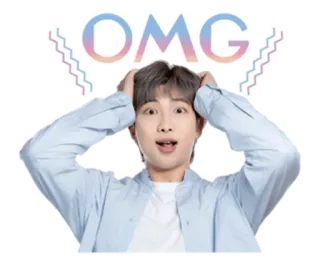 😱 OMG choqué, surpris, exclamation, OMG, RM, BTS, Kpop telegram sticker