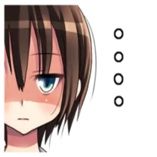 😐 Anime, Mädchen, gelangweilt, süß, Charakter whatsapp sticker