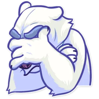 🤦 oso, enojado, gruñón, dibujos animados, animal whatsapp sticker
