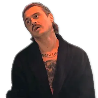 😬 ИМЯ СИМ Mann, Porträt, Sänger, russisch, Tattoo telegram sticker