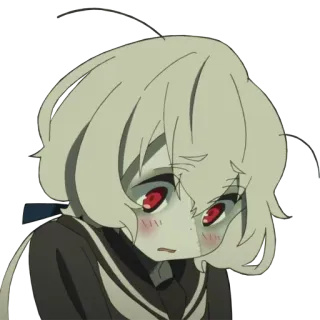 😳 Аниме, Зомби, Милый, Девушка, Грустный, Девушка-зомби telegram sticker
