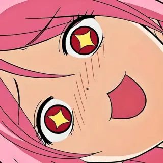 🤩 애니메이션, 귀여운, 분홍색 머리, 신나는, 만화 telegram sticker