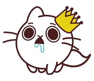 🤤 고양이, 왕관, 만화, 귀여운, 스티커 telegram sticker