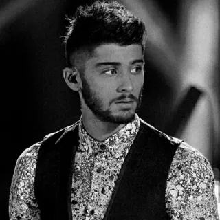 🖇 Zayn Malik 泽恩·马利克, 歌手, 肖像, 黑白, 名人 telegram sticker