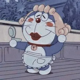 💖 Doraemon doraemon, desenho animado, anime, crossdressing, maquiagem telegram sticker