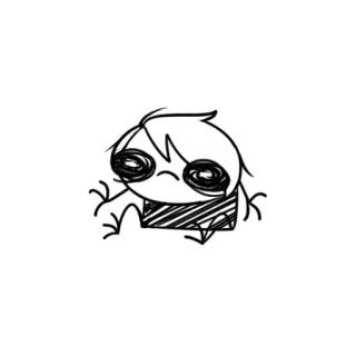 🥺 Мультфильм, Рисунок, Эскиз, Грустный, Иллюстрация whatsapp sticker