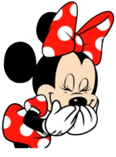 🤣 Minnie Mouse Минни Маус, Дисней, Мультфильм, Милый, В горошек, Красный бант telegram sticker