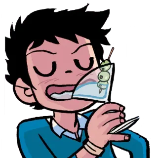 🍸 Scott Pilgrim Scott Pilgrim vs. the World scott pilgrim, scott, movie, cocktail, drinking telegram sticker