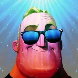 🌟 Mr. Incredible The Incredibles Mr. Incredible, The Incredibles, Kacamata hitam, Meme, Karakter, Kartun telegram sticker