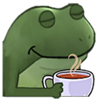 ☕️ rana, té, pacífico, relajante, animal whatsapp sticker