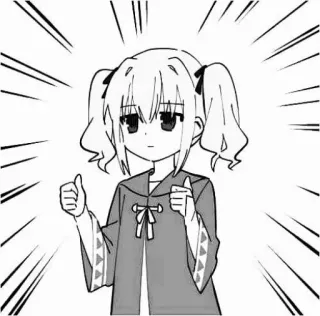 ♟ Anime, Chica, Manga, Lindo, Pulgar arriba telegram sticker