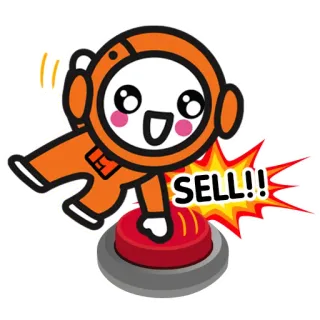 😍 SELL!! 漫画, 宇宙飛行士, ボタン, 販売, かわいい, 可愛い telegram sticker