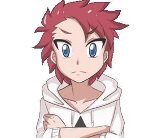 🎈 Anime, Manga, Charakter, Junge, rote Haare, weißer Hoodie telegram sticker