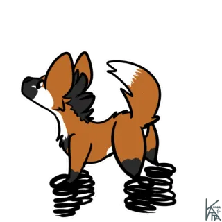 🤸‍♀️ animale, volpe, molle, cartone animato, illustrazione telegram sticker