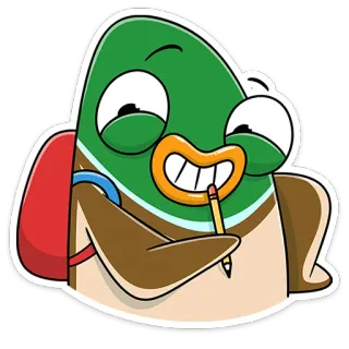 😊 anatra, cartone animato, studente, matita, zaino, disegno whatsapp sticker