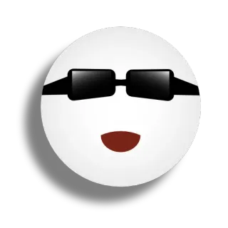 😎 表情符号, 太阳镜, 酷, 笑脸, 脸, 简单, 卡通 telegram sticker