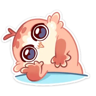 👂 милый, животное, мультфильм, наклейка telegram sticker