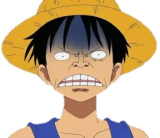 😤 Monkey D. Luffy One Piece 애니메이션, 만화, 몽키 D. 루피, 원피스, 웃긴, 화난 telegram sticker