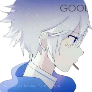 😐 GOOL anime, boy, character, sticker, cool telegram sticker