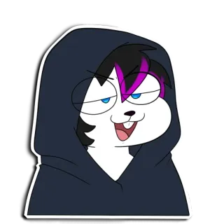😈 Reggie the Rat reggie the rat, furry, cartoon, hoodie, smug, anthropomorphic telegram sticker