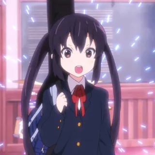 🤩 Azusa Nakano K-On! Anime, Schattig, Meisje, Schooluniform, Gitaar, Azusa Nakano telegram sticker