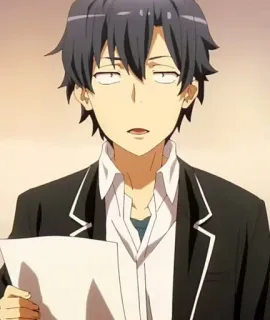 🫓 Hikigaya Hachiman My Teen Romantic Comedy SNAFU อนิเมะ, ตัวละคร, เหนื่อย, ไร้อารมณ์, ฮิกิกายะ ฮาจิมัง, Oregairu whatsapp sticker