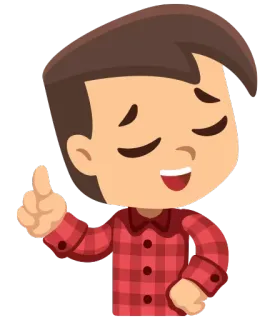😌 cartone animato, personaggio, ragazzo, felice, amichevole, positivo whatsapp sticker